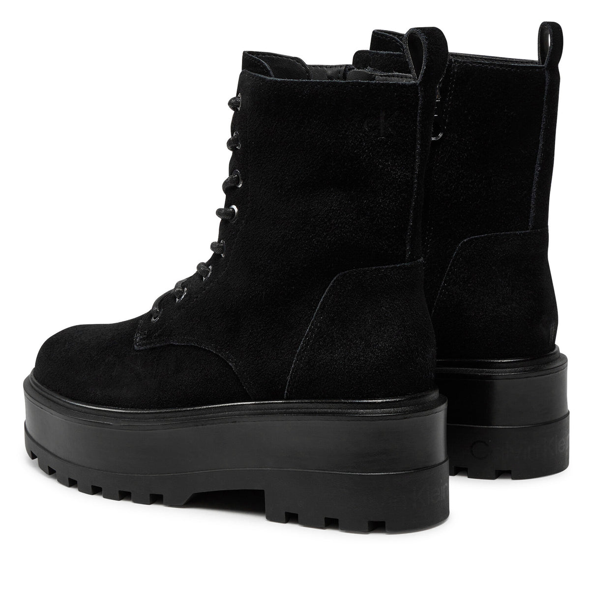 Calvin Klein Jeans Туристически oбувки Flatform Zip Laceup Mg S YW0YW01554 Черен