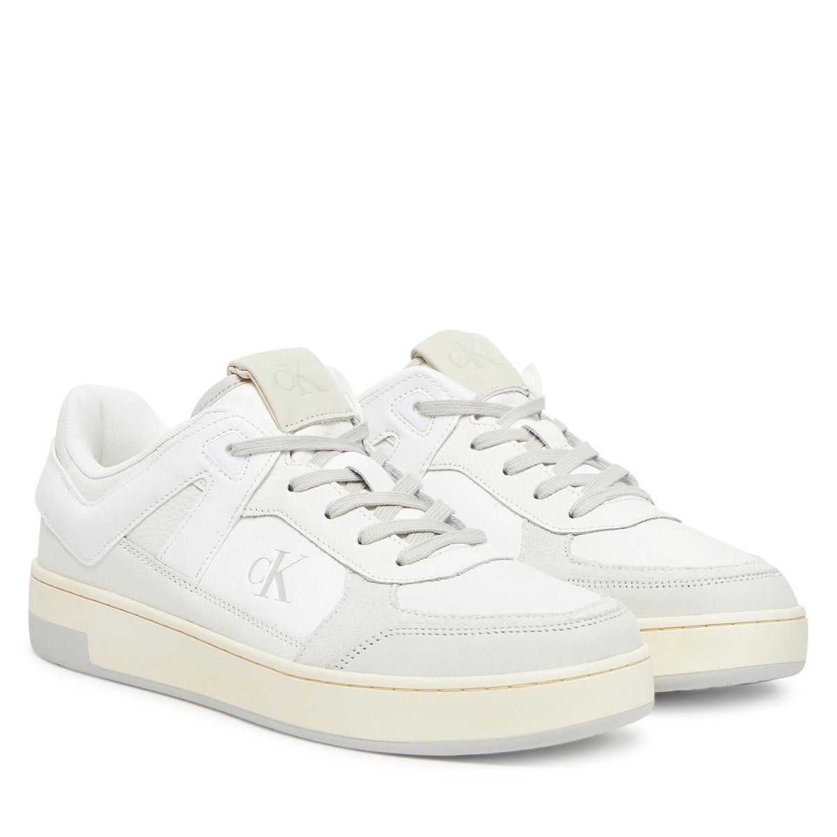 Calvin Klein Jeans Сникърси Basket Cup Low Laceup Lth Mix YM0YM01308 Бял