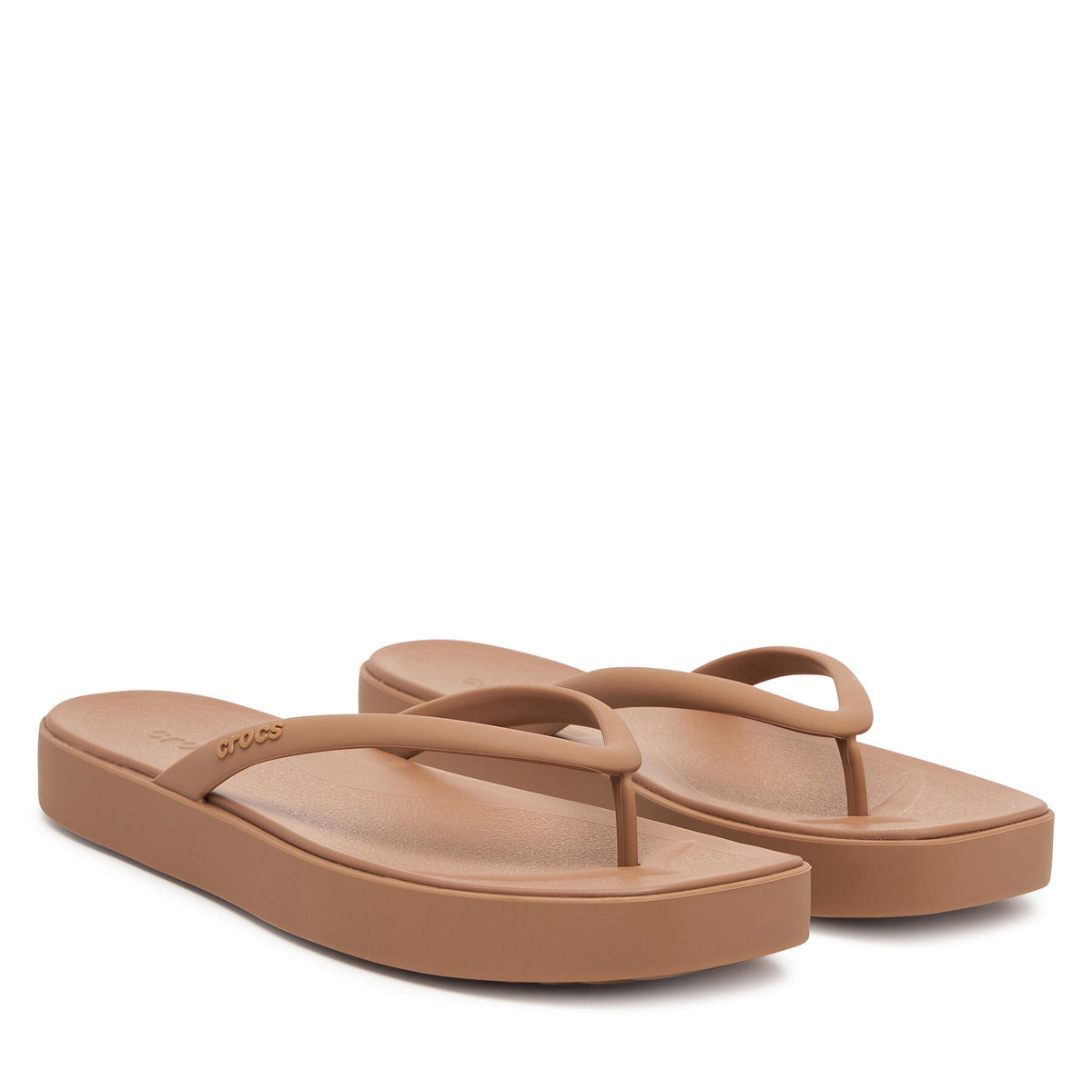 Crocs Джапанки Miami Square Flatform Flip 214161 Кафяв
