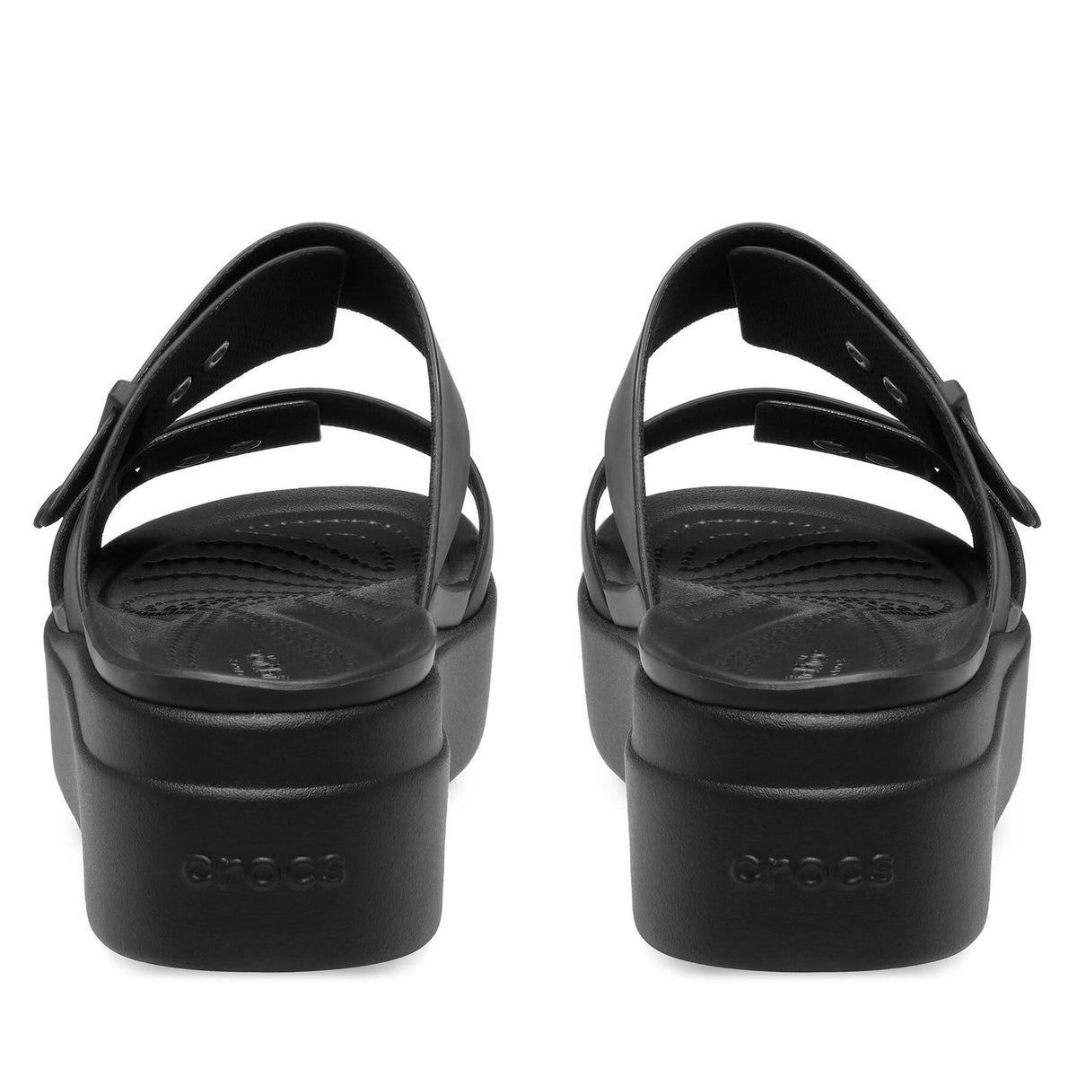 Crocs Чехли Brooklyn Sandal Lowwdg 207431 Черен