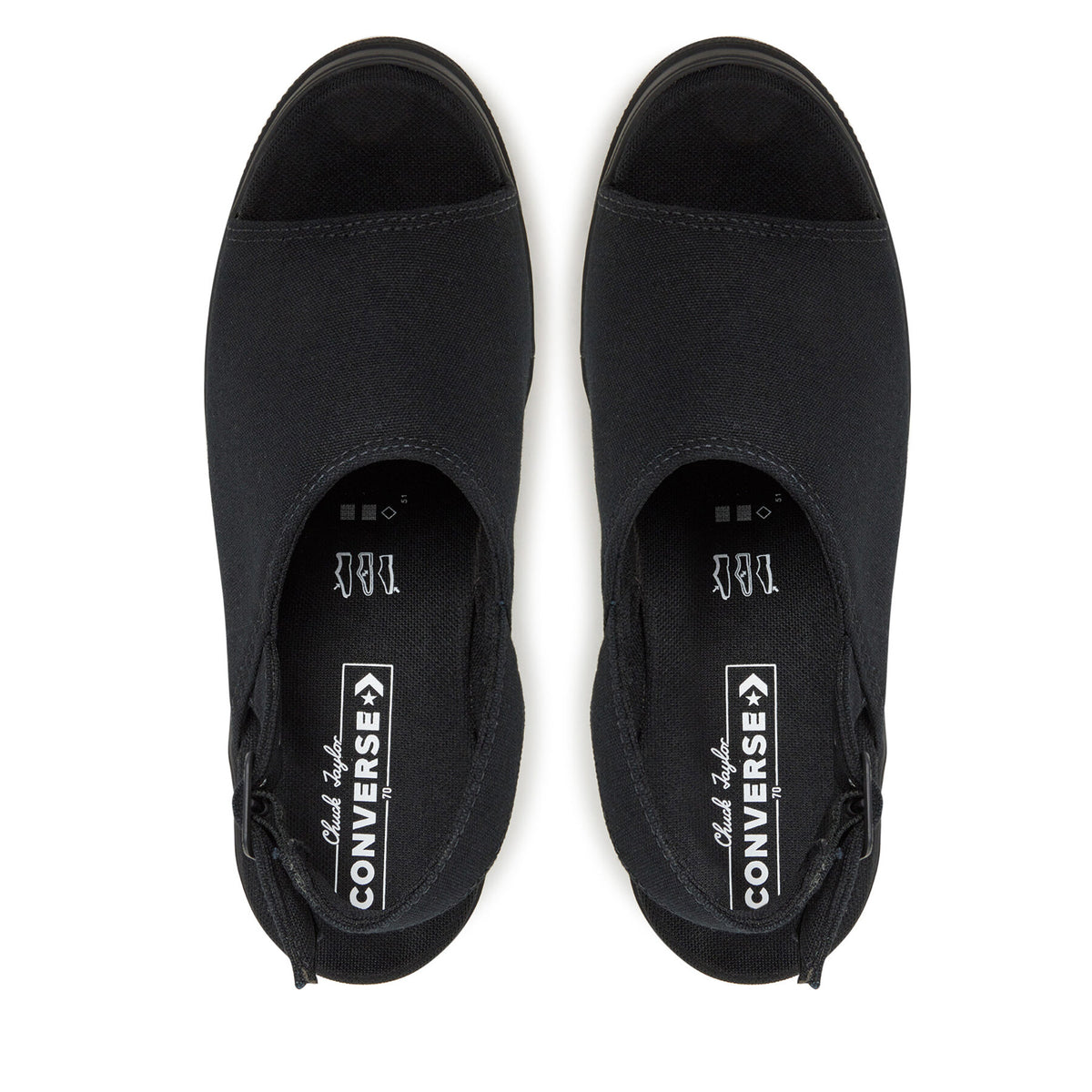 Converse Сандали Chuck 70 De Luxe Heel Sandal Platform A12567C Черен