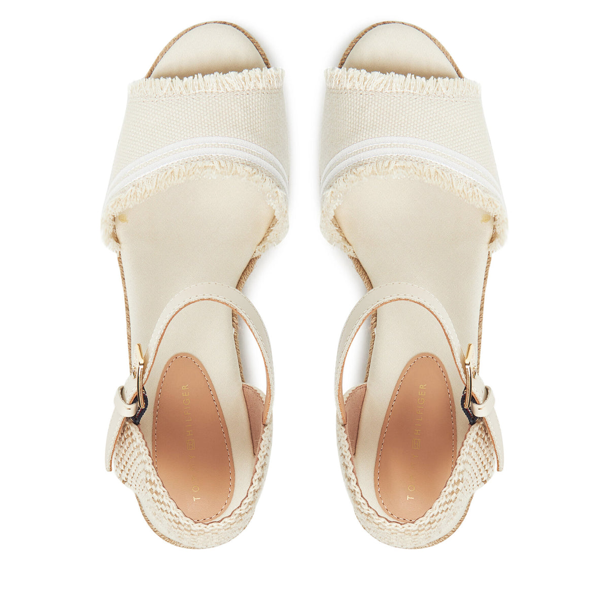 Tommy Hilfiger Еспадрили Fringe Canvas Medium Wedge FW0FW08879 Бежов
