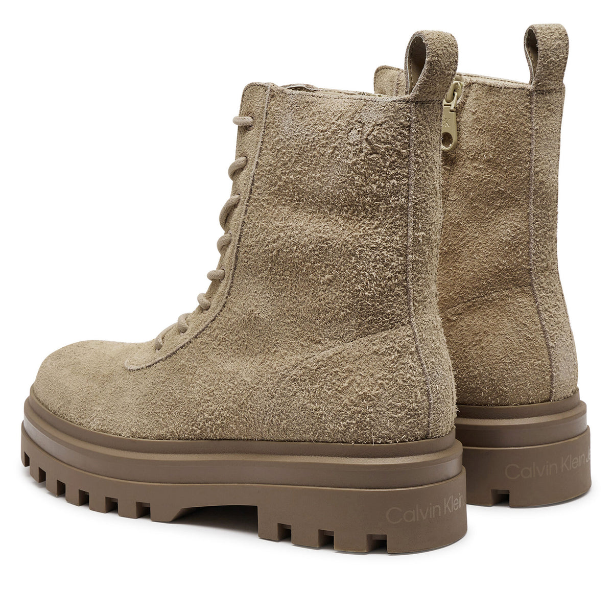 Calvin Klein Jeans Туристически oбувки Lugged Lace Zip Boot Oxf Hr Su YM0YM01068 Бежов