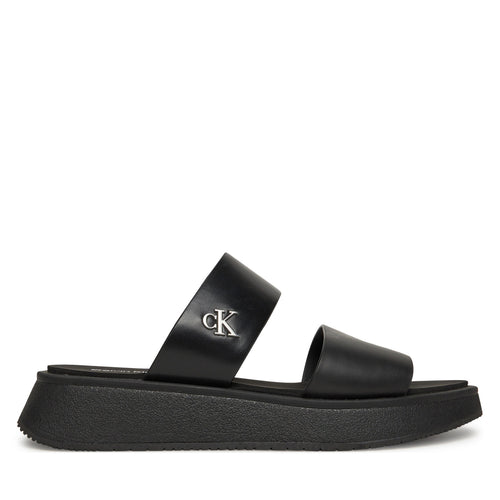 Calvin Klein Jeans Чехли Sandal Slide Double Strap YW0YW01694 Черен