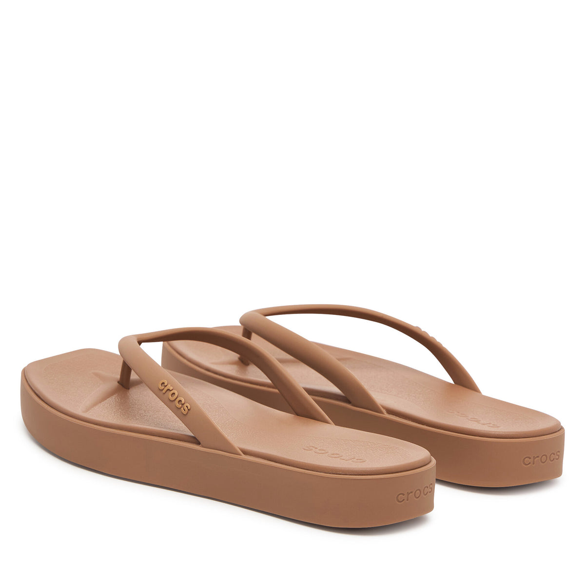 Crocs Джапанки Miami Square Flatform Flip 214161 Кафяв