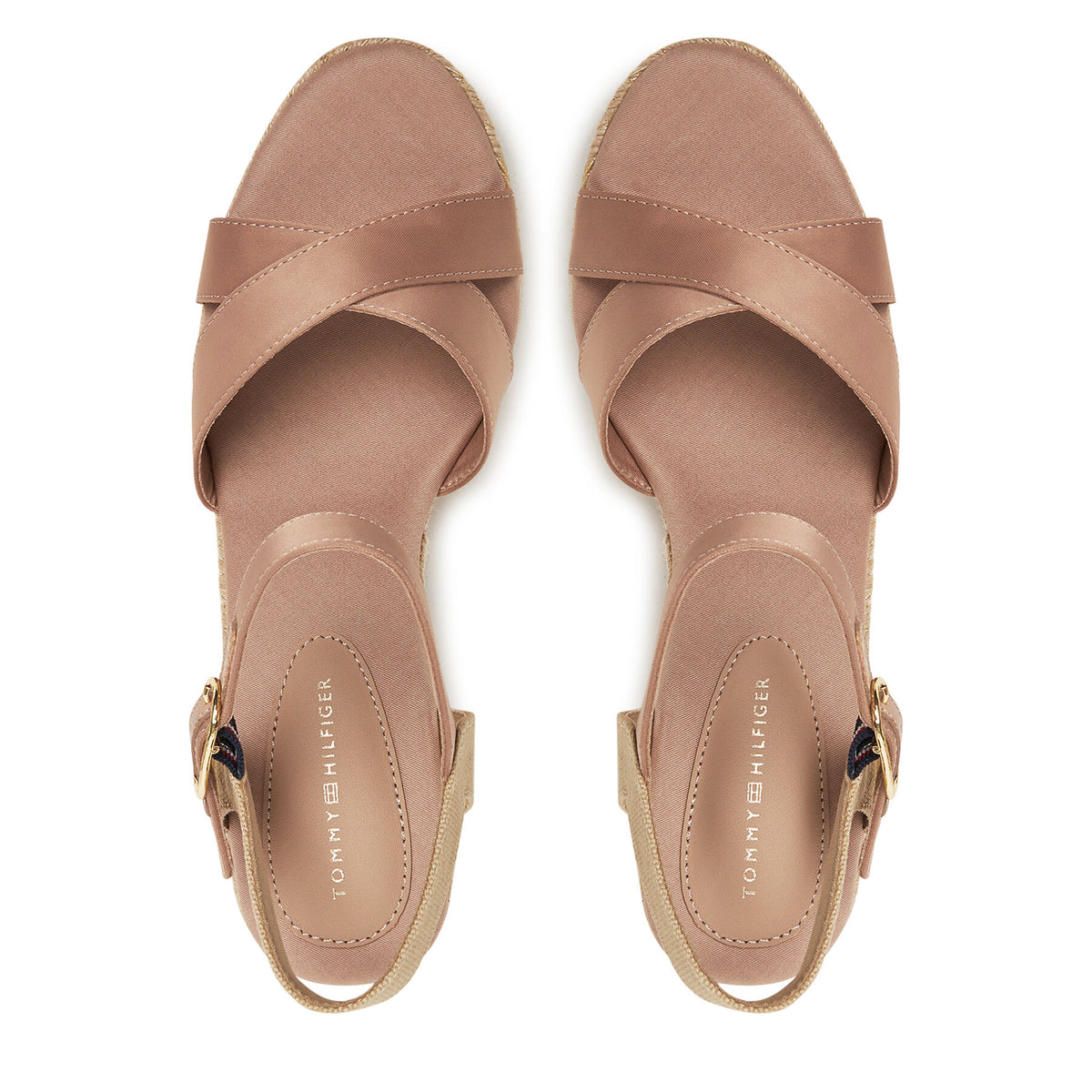 Tommy Hilfiger Еспадрили Satin High Wedge Espadrille FW0FW08602 Розов