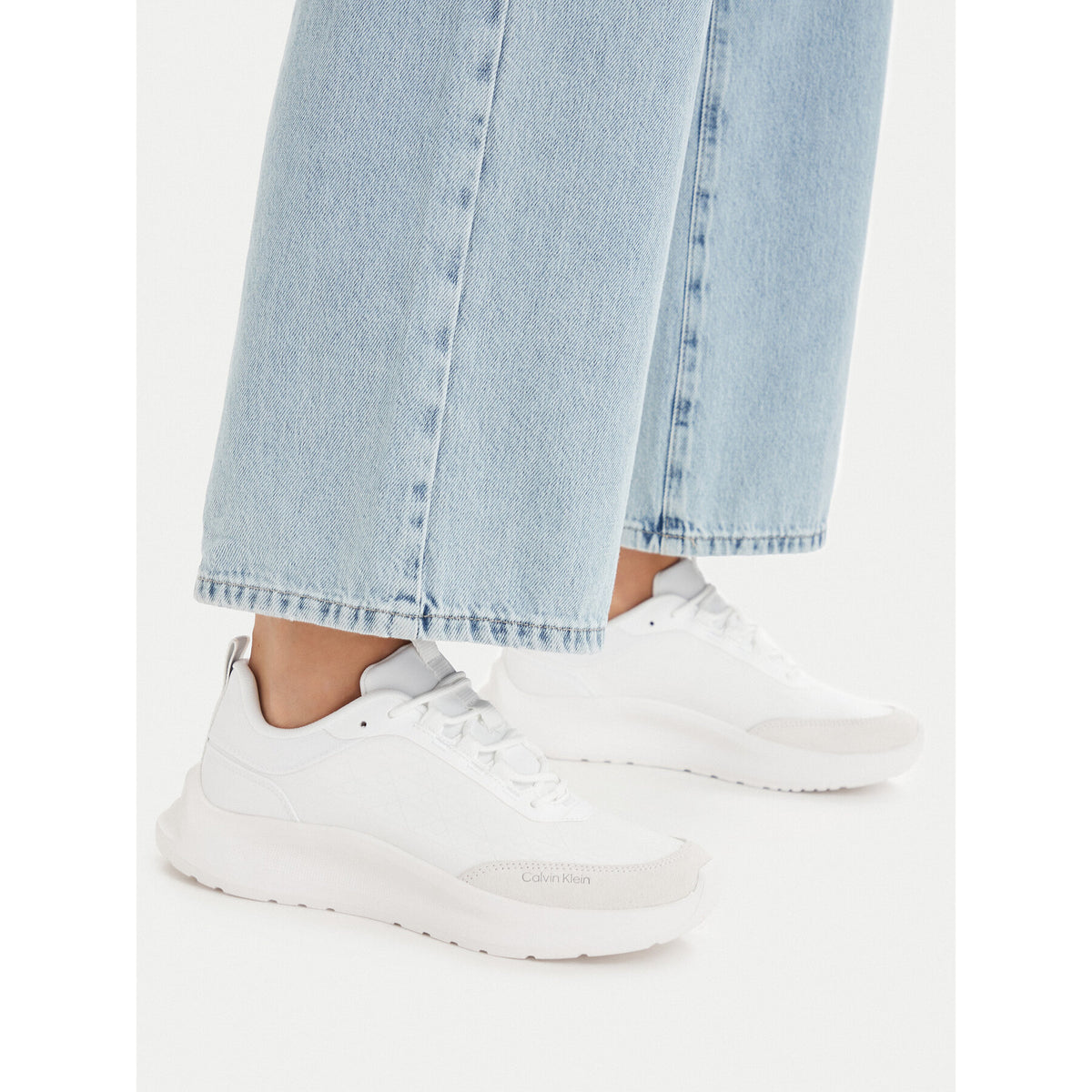 Calvin Klein Сникърси Light Eva Runn Laceup Aop HW0HW03292 Бял