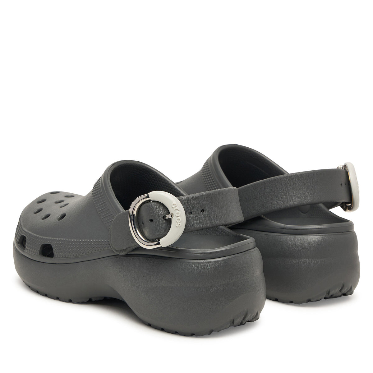 Crocs Чехли Classic Platform Buckle Clog 213230 Сив