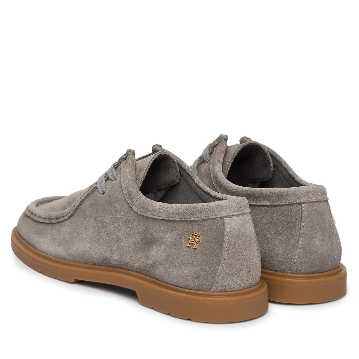Tommy Hilfiger Обувки Lightweight Suede Apron Toe FW0FW09262 Сив
