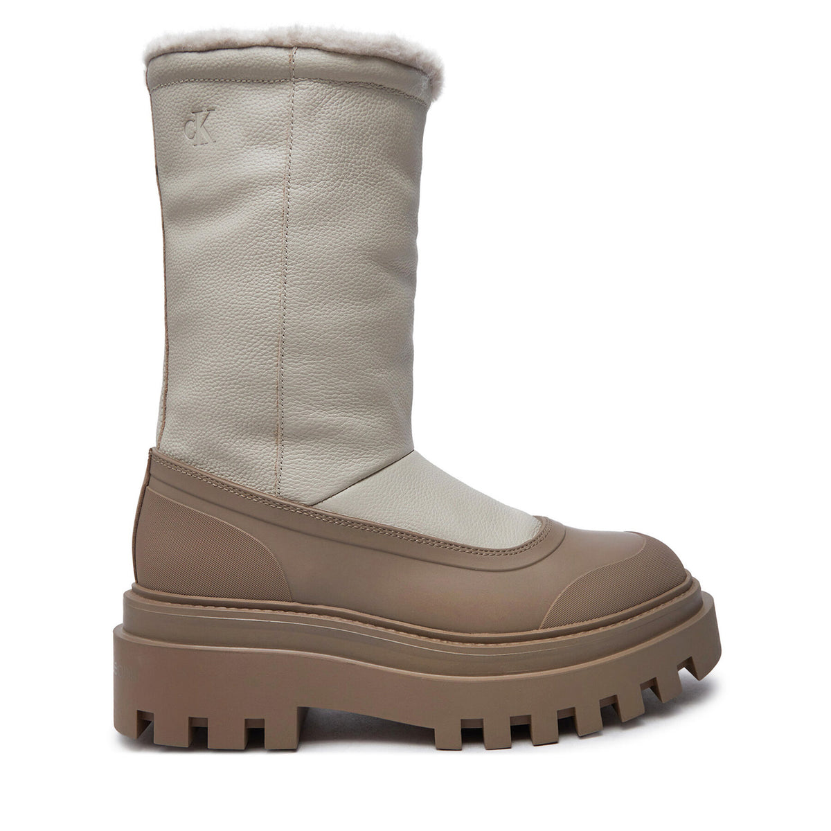 Calvin Klein Jeans Апрески Flatform Chelsea Boot Padded YW0YW01558 Бежов