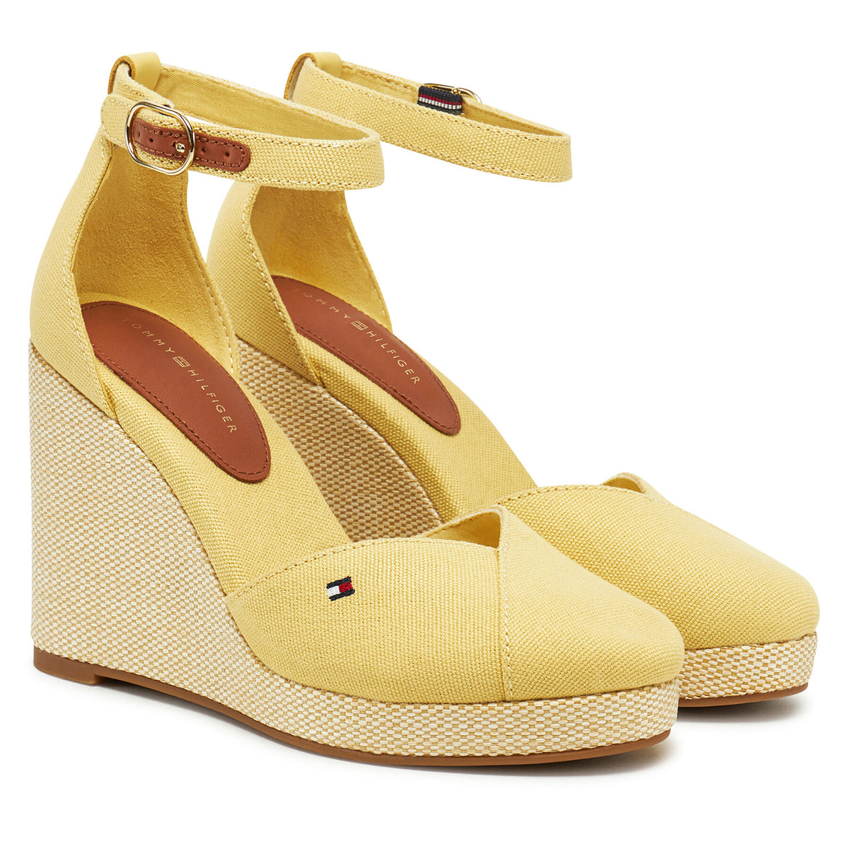 Tommy Hilfiger Обувки Flag High Wedge Espad Closed Toe FW0FW08494 Жълт