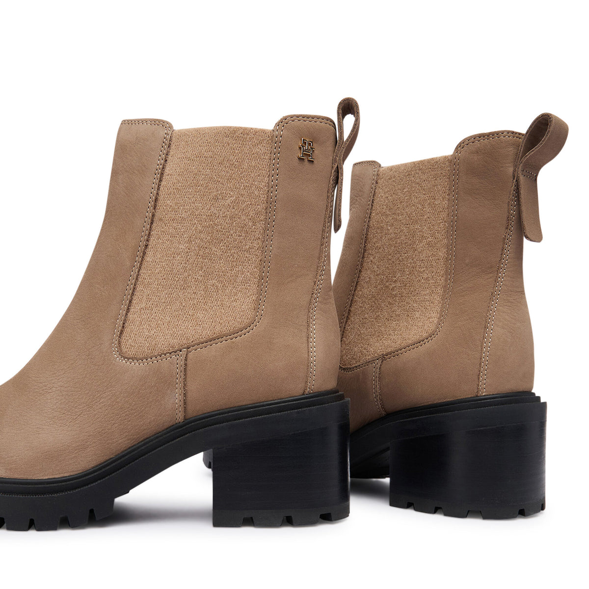 Tommy Hilfiger Боти Th Nubuck Chelsea Cleated Heel FW0FW09158 Бежов
